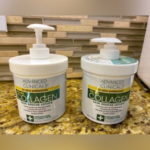 Advanced Clinicals Collagen Skin Rescue Cream - Pack of 2 - SPA SIZE ( 454g x2)